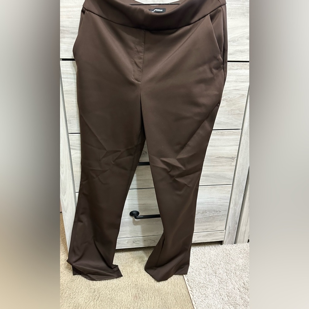 Brown high waist Express pants.